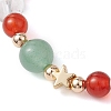 Christmas Theme Green Aventurine & Carnelian & Quartz Crystal Beaded Stretch Bracelets for Women BJEW-TA00543-3