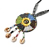 Retro Style Glass & Acrylic & CCB Beads Pendant Necklaces NJEW-Q349-01D-2