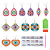 DIY Diamond Acrylic Evil Eye Theme Earrings Kit DIY-TA0005-71-1