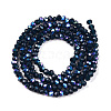 Electroplate Opaque Solid Color Glass Beads Strands EGLA-A044-P1mm-L16-3