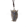 Natural Labradorite Pendants Necklaces PW-WG80763-07-1