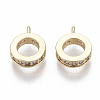 Brass Micro Pave Clear Cubic Zirconia Tube Bails LS-KK-S348-486-NF-1