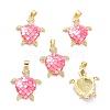 Real 18K Gold Plated Brass Micro Pave Clear Cubic Zirconia Pendants X-KK-D004-05G-E-1