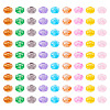  90Pcs 9 Colors Transparent Crackle Acrylic Beads MACR-TA0001-28-9