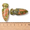 Natural Unakite Craved Sword Model Ornament DJEW-C019-02I-3