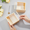 Unfinished Wood Storage Gift Box with Visible Acrylic Slide Lid FIND-WH0420-51-4