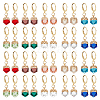 ARRICRAFT 20 Pairs 10 Colors Glass Rhombus Dangle Leberback Earrings EJEW-AR0001-07-1