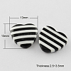 Striped Resin Cabochons CRES-Q097-13mm-1-1