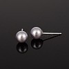 Platinum 925 Sterling Silver Ball Ear Studs EJEW-P004-62E-2
