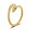 Brass Micro Pave Cubic Zirconia Cuff Rings for Women PW-WG4DDE5-02-1