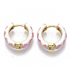 Brass Huggie Hoop Earrings EJEW-S209-05-3