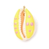 Printed Natural Cowrie Shell Pendants STAS-Z168-03G-04-1