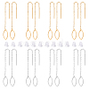 8 Pairs 4 Colors 304 Stainless Steel Ear Thread EJEW-UN0002-03-1