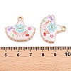 Printed Rack Plating Alloy Enamel Pendants ENAM-T020-06B-3