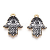 Printed Light Gold Tone Alloy Pendants ENAM-N056-206J-2