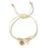 Adjustable Brass Religion Cross Virgin Charm Nylon Cord Braided Bracelets GY3057-6-1