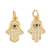 Brass Micro Pave Cubic Zirconia Charms CU-CBAB719-04G-D-1