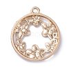 Zinc Alloy Open Back Bezel Pendants PALLOY-E577-22KCG-2