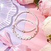 2Pcs 2 Styles Frosted Faceted Glass Beaded Stretch Bracelet Sets BJEW-JB10452-03-2