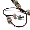 Dyed Natural Lava Rock Rondelle Braided Bead Bracelets BJEW-Z026-01B-3