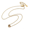 304 Stainless Steel Crystal Rhinestone Pendant Cable Chain Necklaces for Women NJEW-C062-01G-G-4