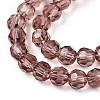 Faceted(32 Facets) Round Glass Beads Strands X-EGLA-J042-4mm-06-3