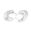 Texture Moon CCB Plastic Stud Earrings for Women EJEW-Q382-06P-2