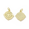 Rack Plating Brass Micro Pave Clear Cubic Zirconia Pendants KK-B065-12G-1