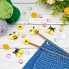 WADORN Leaf Flower Bees Silicone Knitting Needle Point Protectors DIY-WR0004-07-4
