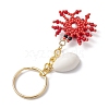 Crab Glass Seed Beads Pendant Keychain HJEW-MZ00106-01-4