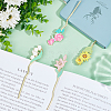 4Pcs 4 Styles Alloy Enamel Bookmarks AJEW-SC0002-91-4