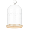 Heart Glass Dome Cover AJEW-WH0471-46-1