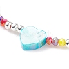 Natural Shell Heart Beaded Stretch Bracelet with Glass for Women BJEW-JB08272-6