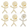 5 Pieces Gold Middle Finger Brooch Pins Set for Women Men Funny Doodle Cartoon Stickman Backpack Pins Creative Lapel Badges Pins Hip Hop Jewelry for Jackets Clothes Hats Decorations JBR100A-1