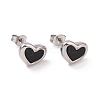 Heart 304 Stainless Steel Acrylic Stud Earrings STAS-D188-11-4
