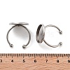 Tarnish Resistant 304 Stainless Steel Open Cuff Ring Components STAS-B072-09F-P-3