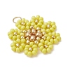 Glass Seed Beaded Flower Pendants PALLOY-MZ01181-02-3