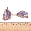 Raw Rough Natural Amethyst Pendants G-T138-174B-3