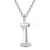 SHEGRACE Rhodium Plated 925 Sterling Silver Initial Pendant Necklaces JN905A-1