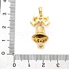 Rack Plating Brass with Cubic Zirconia Pendants KK-Q010-15G-3