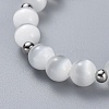 Cat Eye Beads Stretch Bracelets BJEW-JB04401-3