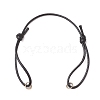 2Pcs 2 Colors Adjustable Waxed Polyester Cord Bracelet Making AJEW-JB01312-2