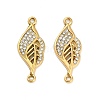 304 Stainless Steel Crystal Rhinestone Connector Charms STAS-U047-29G-1
