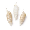 Natural Spiral Shell Pendants PALLOY-JF02951-1