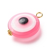 Transparent Evil Eye Resin Pendants PALLOY-JF01847-02-4