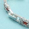 Rack Plating Brass Micro Pave Orange Red Cubic Zirconia Rectangle Link Chain Bracelets BJEW-Q771-06S-02-4