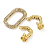 Rack Plating Brass Micro Pave Clear Cubic Zirconia Fold Over Clasps KK-A234-021B-G-2