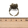 Adjustable Antique Bronze Tone Filigree Brass Ring Component Cabochon Settings X-KK-G020-A-4