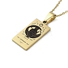 304 Stainless Steel Black Enamel Rectangle with Constellation Pendant Necklaces NJEW-I128-01A-1