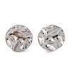 Non-Tarnish 304 Stainless Steel Textured Flat Round Ear Studs for Women EJEW-P234-11P-1